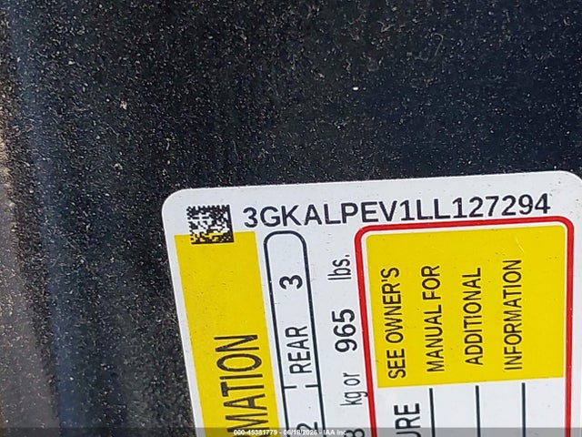 Aukcja sprzedaży 2020 Gmc Terrain Fwd Slt, vin: 3GKALPEV1LL127294, numer aukcji: 45381779