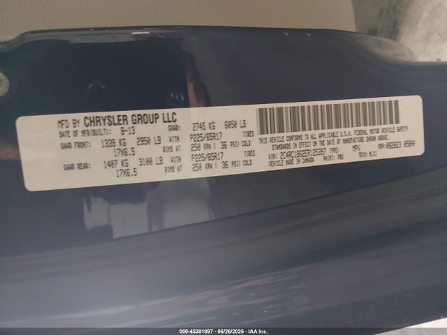45381897 :رقم المزاد ، 2C4RC1BG2ER125397 vin ، 2014 Chrysler Town & Country Touring مزاد بيع