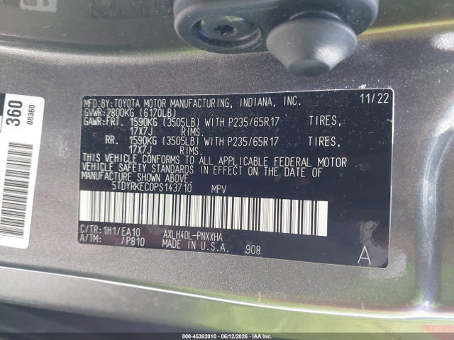 Toyota SIENNA XLE 2023 5TDYRKEC0PS143710 Image 9