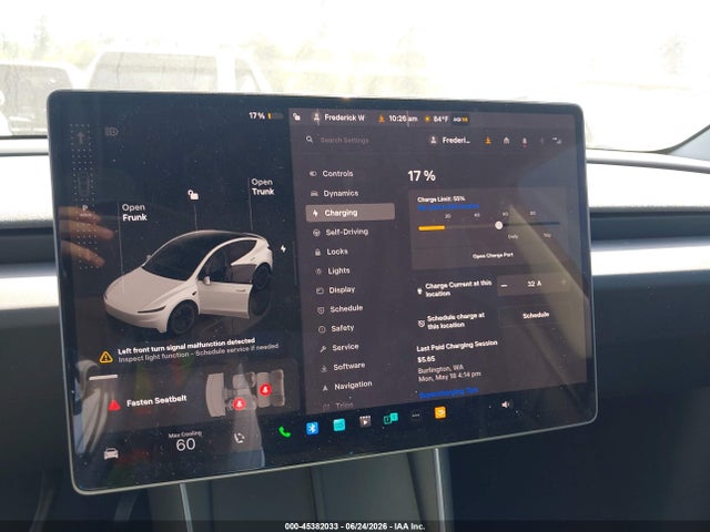 2026 Tesla Model Y Premium Rear-wheel Drive/rear-wheel Drive მანქანა იყიდება აუქციონზე, vin: 7SAYGDED1TA597862, აუქციონის ნომერი: 45382033