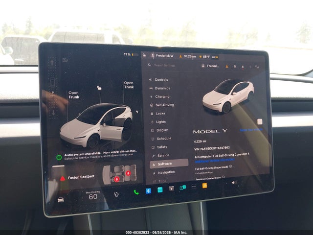 2026 Tesla Model Y Premium Rear-wheel Drive/rear-wheel Drive მანქანა იყიდება აუქციონზე, vin: 7SAYGDED1TA597862, აუქციონის ნომერი: 45382033