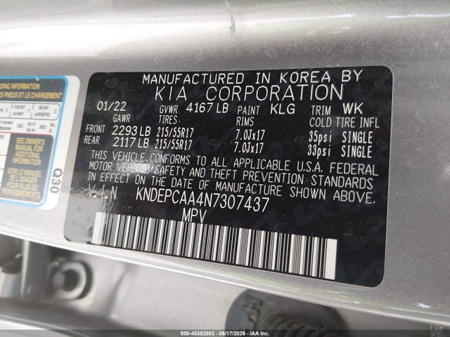 Продажа на аукционе авто 2022 Kia Seltos Lx, vin: KNDEPCAA4N7307437, номер лота: 45382083