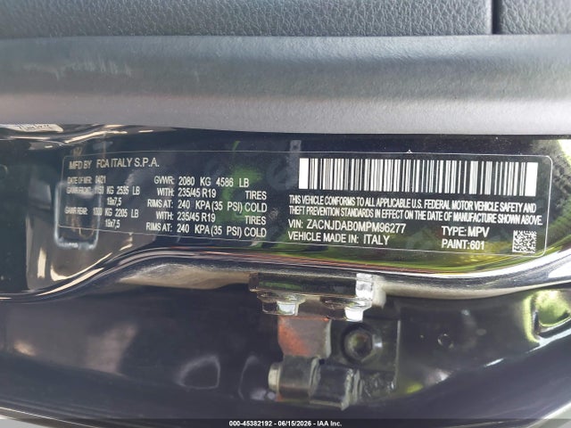 ZACNJDAB0MPM96277 Jeep Renegade Jeepster 4x4