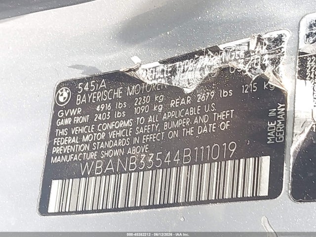 Aukcja sprzedaży 2004 Bmw 545i, vin: WBANB33544B111019, numer aukcji: 45382212