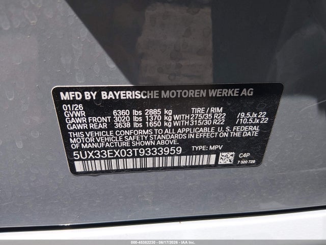 5UX33EX03T9333959 BMW X6 Xdrive40i