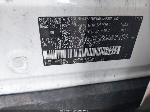 Toyota RAV4 LE 2025 2T3F1RFV1SW496228 Image 9