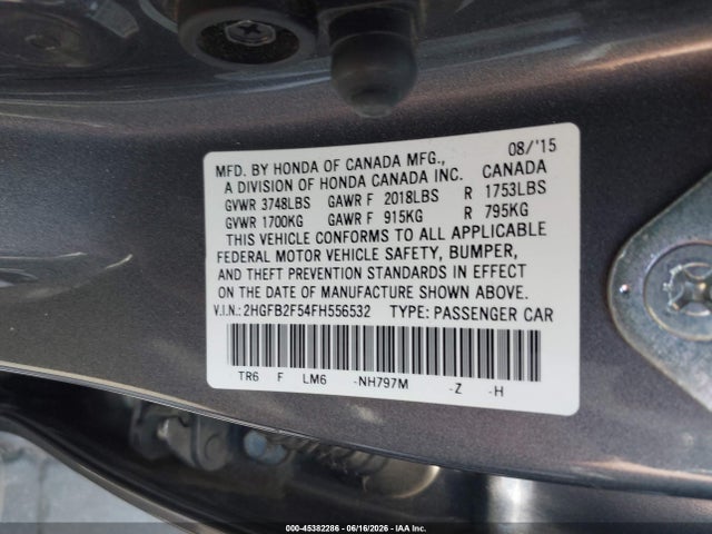 2HGFB2F54FH556532 Honda Civic Lx