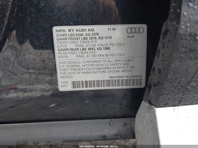 WA1ANAFY4L2044644 Audi Q5 Premium 45 Tfsi Quattro S Tronic