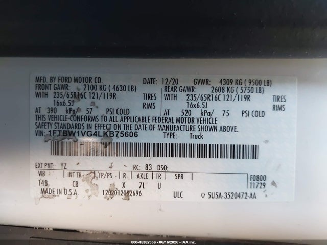 1FTBW1VG4LKB75606 Ford Transit-350 Crew Van