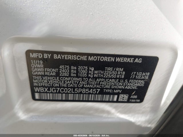 BMW X1 Sdrive28i 2020 WBXJG7C02L5P85457 Image 9
