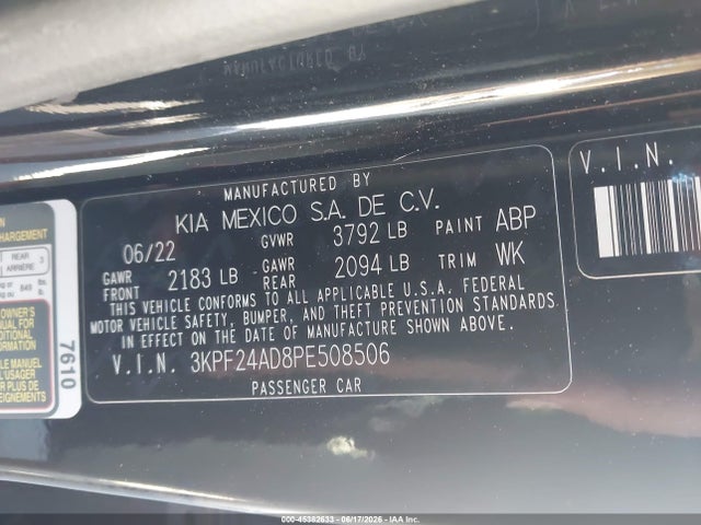 KIA Forte Lxs 2023 3KPF24AD8PE508506 Image 9
