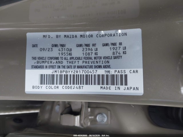 Продаж на аукціоні авто 2024 Mazda Mazda3 2.5 Carbon Turbo, vin: JM1BPBYY2R1700457, номер лоту: 45382680