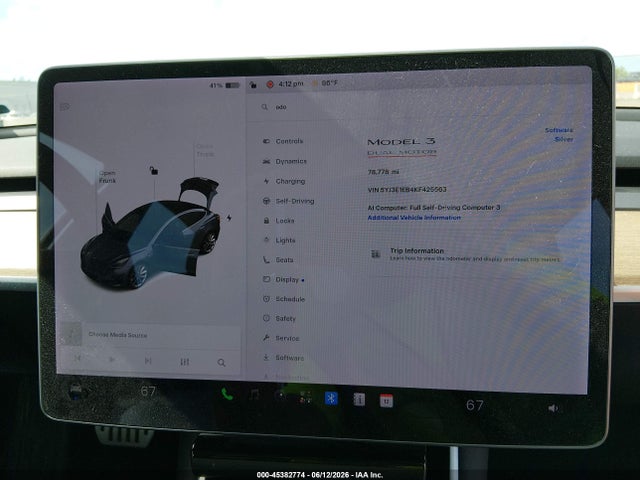 Auction sale of the 2019 Tesla Model 3 Long Range/performance, vin: 5YJ3E1EB4KF425563, lot number: 45382774