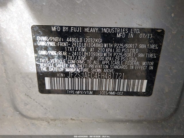 Subaru Forester 2.5i Premium 2014 JF2SJAEC4EH481721 Image 9