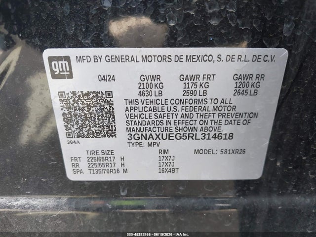 3GNAXUEG5RL314618 Chevrolet Equinox Awd Lt