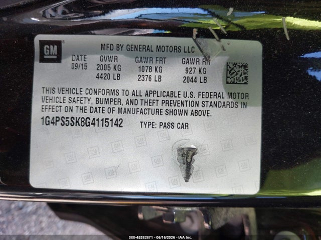 Buick Verano Leather Group 2016 1G4PS5SK8G4115142 Image 9