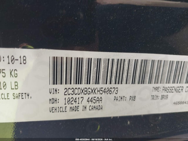 Dodge Charger Sxt Rwd 2019 2C3CDXBGXKH540673 Image 9