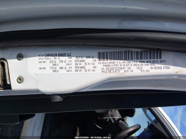 Aukcja sprzedaży 2012 Ram 1500 St, vin: 3C6JD6AT3CG239747, numer aukcji: 45382965