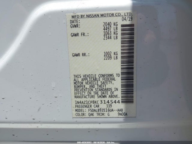 Nissan LEAF S 2019 1N4AZ1CP8KC314544 Image 9