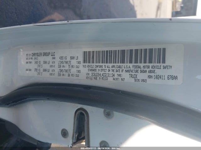 45383113 :رقم المزاد ، 3C6UD5HL4CG131134 vin ، 2012 Ram 2500 St مزاد بيع