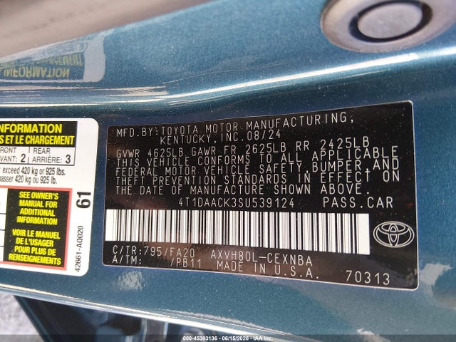 Toyota CAMRY LE 2025 4T1DAACK3SU539124 Image 9