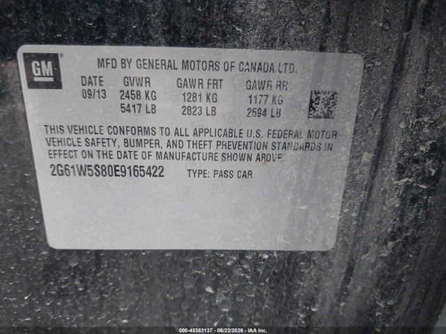 45383137 :رقم المزاد ، 2G61W5S80E9165422 vin ، 2014 Cadillac Xts Vsport Platinum مزاد بيع