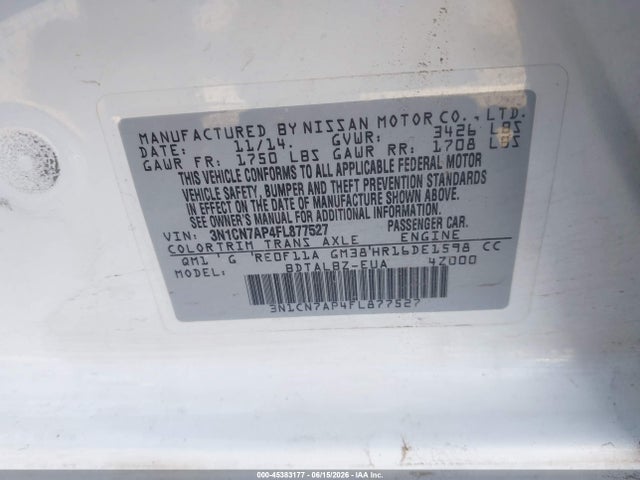 Nissan Versa 1.6 Sv 2015 3N1CN7AP4FL877527 Image 9