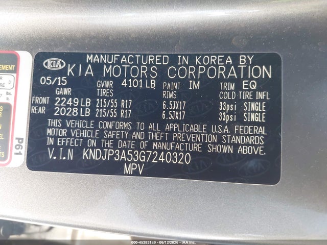 KIA SOUL + 2016 KNDJP3A53G7240320 Image 9