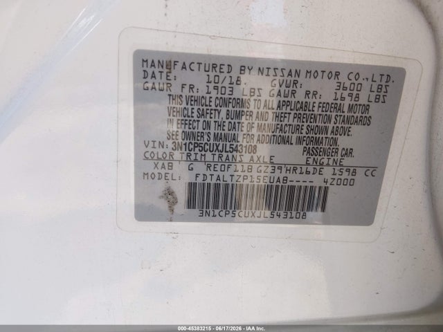 Nissan KICKS SR 2018 3N1CP5CUXJL543108 Image 9