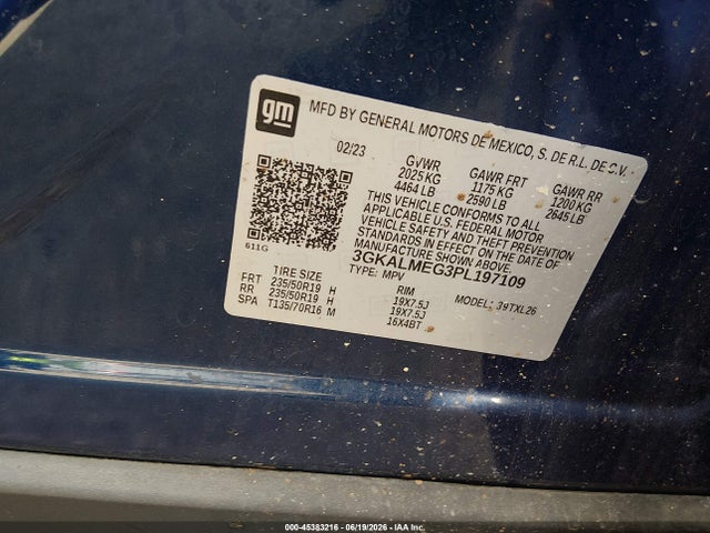 Продаж на аукціоні авто 2023 Gmc Terrain Fwd Sle, vin: 3GKALMEG3PL197109, номер лоту: 45383216