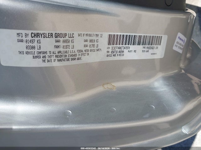 Продаж на аукціоні авто 2012 Fiat 500 Pop, vin: 3C3CFFAR0CT347870, номер лоту: 45383245