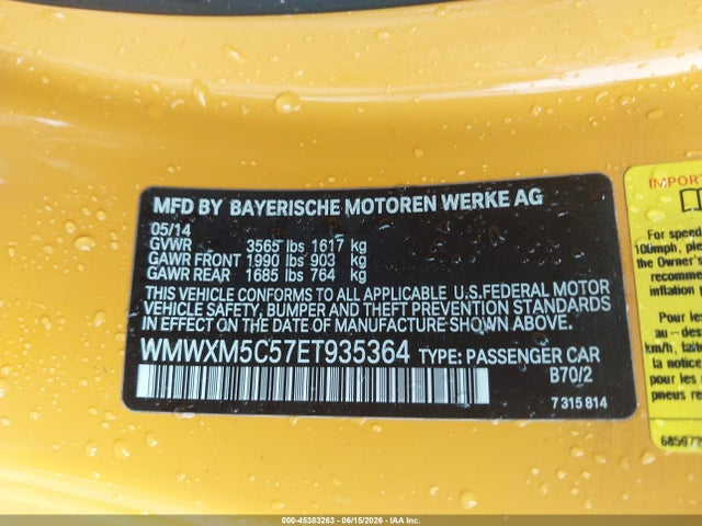 Продаж на аукціоні авто 2014 Mini Hardtop Cooper, vin: WMWXM5C57ET935364, номер лоту: 45383263