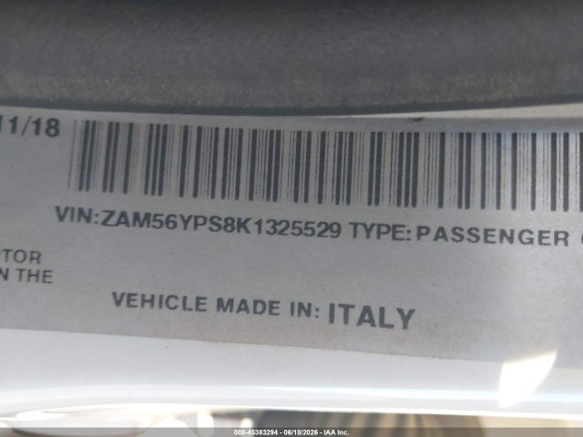 Aukcja sprzedaży 2019 Maserati Quattroporte S Gransport, vin: ZAM56YPS8K1325529, numer aukcji: 45383294