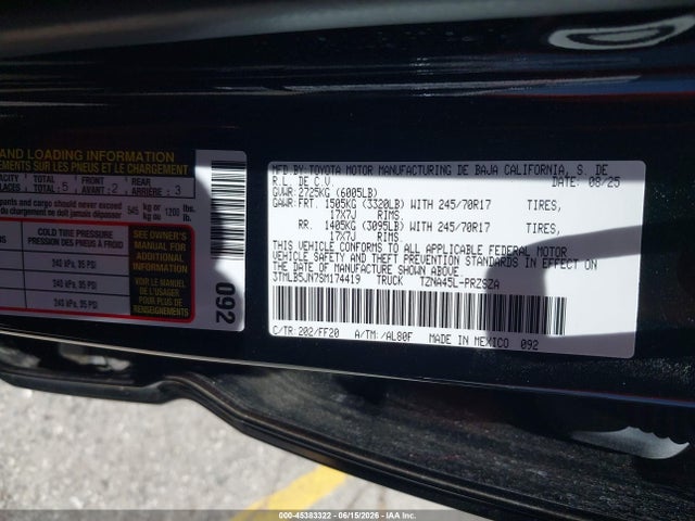 Toyota Tacoma Sr5 2025 3TMLB5JN7SM174419 Image 9