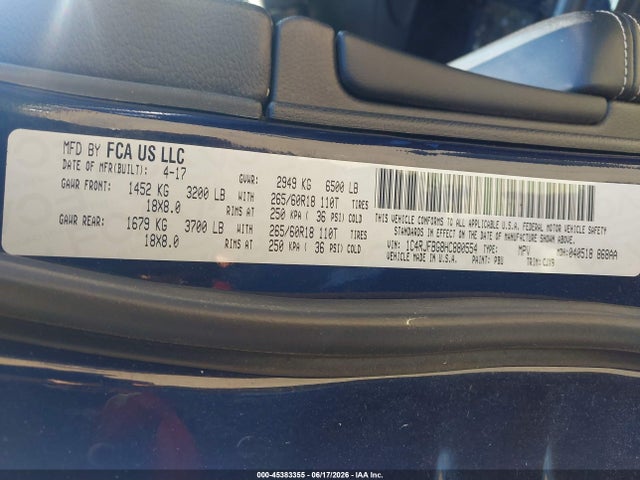 1C4RJFBG8HC880554 Jeep Grand Cherokee Limited 4x4
