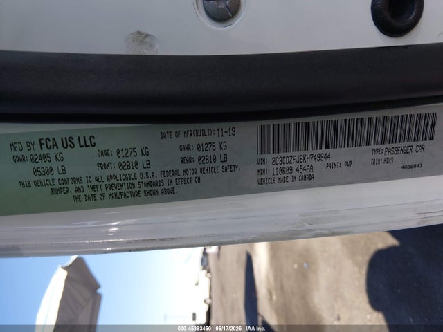 Dodge Challenger R/t Scat Pack 2019 2C3CDZFJ6KH749944 Image 9