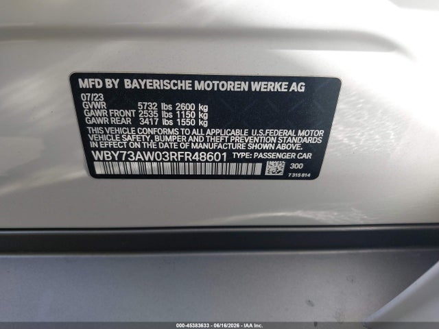 BMW I4 Gran Coupe Edrive40 2024 WBY73AW03RFR48601 Image 9