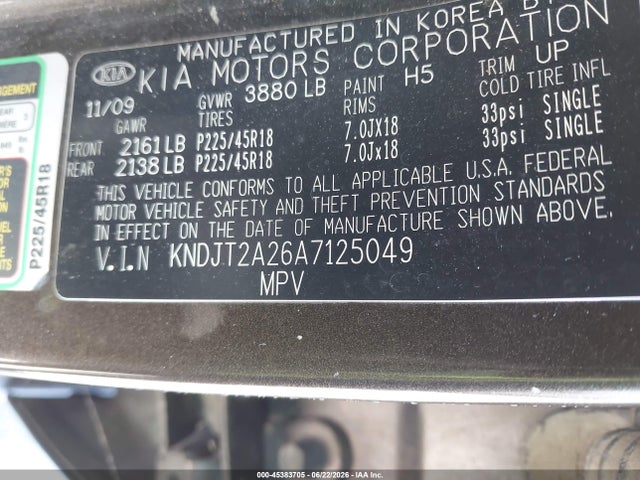 Продажа на аукционе авто 2010 Kia Soul !, vin: KNDJT2A26A7125049, номер лота: 45383705
