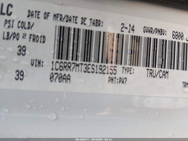 RAM 1500 Sport 2014 1C6RR7MT3ES192155 Image 9
