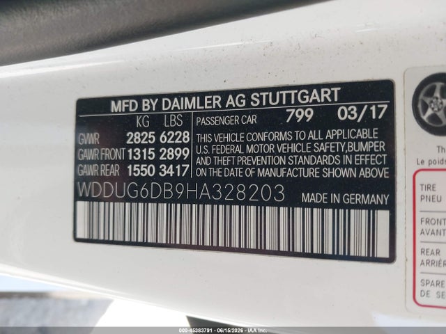 Продаж на аукціоні авто 2017 Mercedes-benz S 550e Plug-in Hybrid, vin: WDDUG6DB9HA328203, номер лоту: 45383791