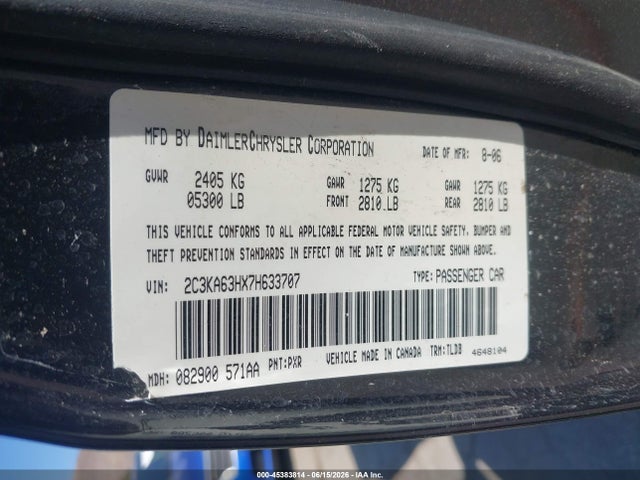 Продаж на аукціоні авто 2007 Chrysler 300c, vin: 2C3KA63HX7H633707, номер лоту: 45383814