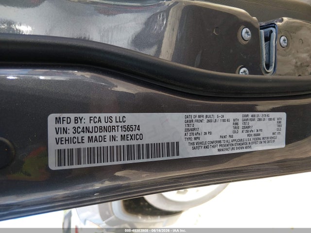 Продажа на аукционе авто 2024 Jeep Compass Latitude 4x4, vin: 3C4NJDBN0RT156574, номер лота: 45383908