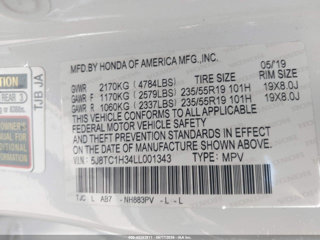Acura Rdx Standard 2020 5J8TC1H34LL001343 Image 9