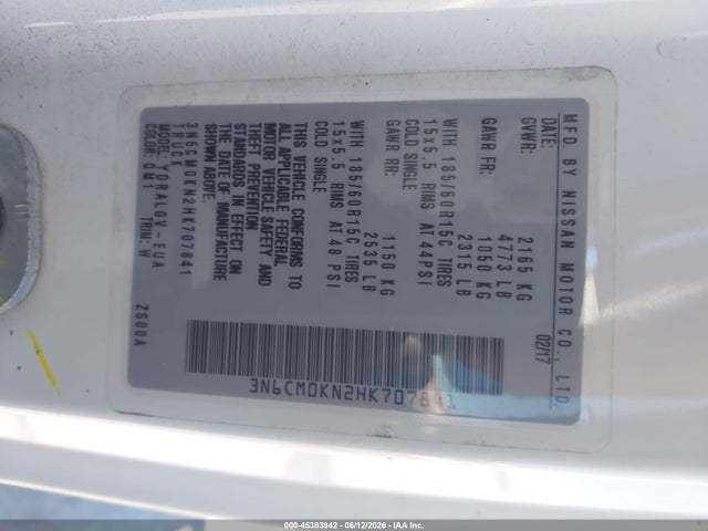 3N6CM0KN2HK707841 Nissan NV200 SV