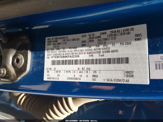 Ford F-150 Xl 2019 1FTEW1EB0KFA22326 Image 9