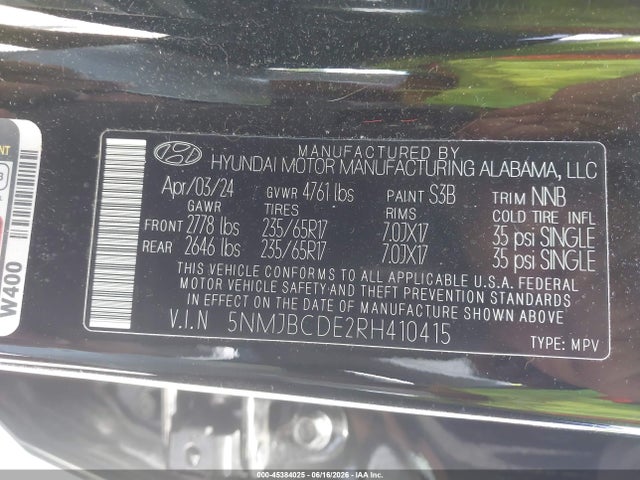 Hyundai TUCSON SEL 2024 5NMJBCDE2RH410415 Image 9