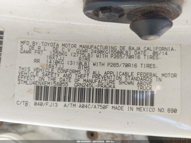 3TMLU4ENXEM158055 Toyota Tacoma Base V6