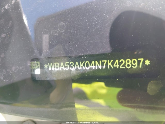 45384116 :رقم المزاد ، WBA53AK04N7K42897 vin ، 2022 Bmw 228 Gran Coupe I Sdrive مزاد بيع