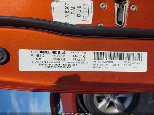 Aukcja sprzedaży 2011 Dodge Charger, vin: 2B3CL3CG4BH566399, numer aukcji: 45384170