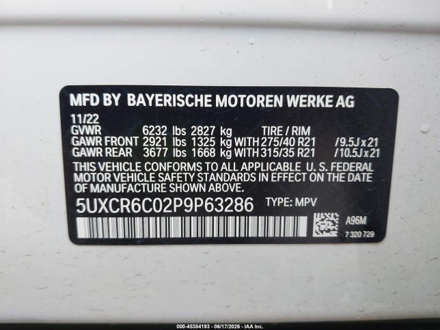 5UXCR6C02P9P63286 BMW X5 Xdrive40i